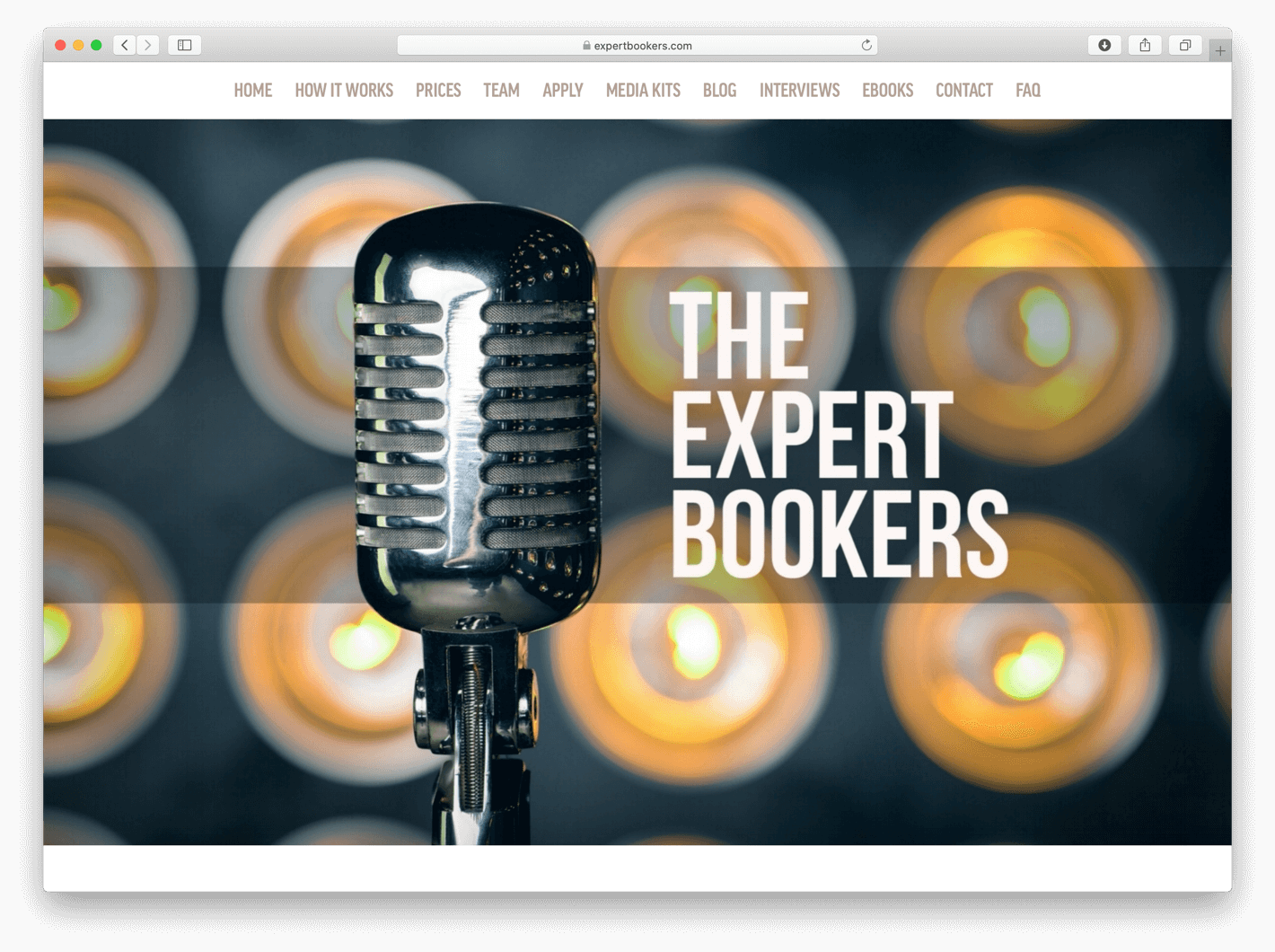 The Expert Bookers homepage