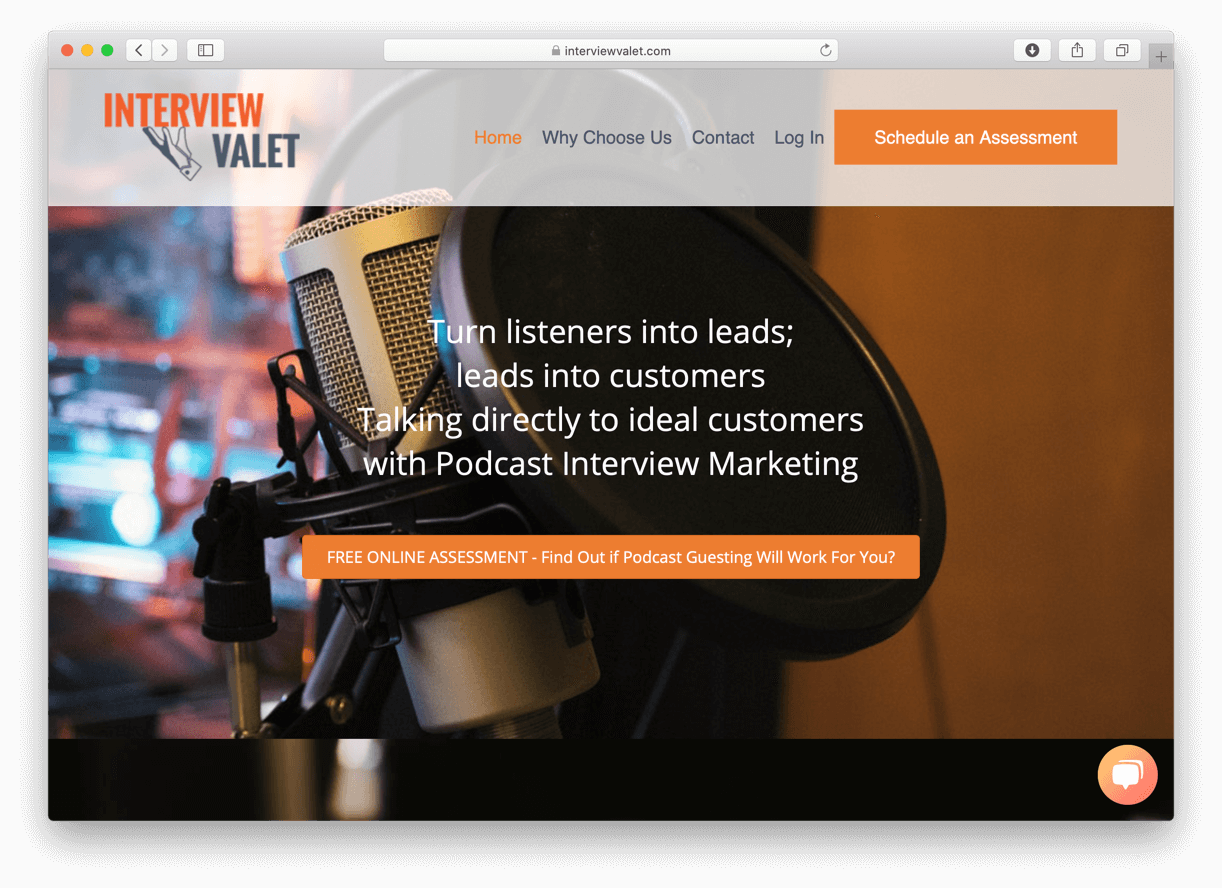 The Interview Valet homepage