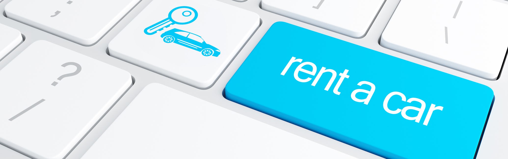 keyboard with "rent a car" on key
