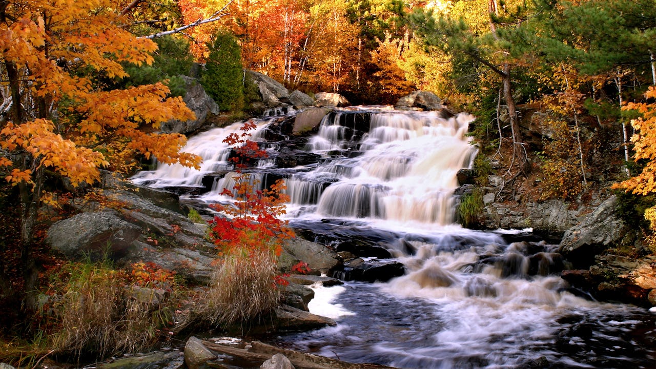 Duchesnay Falls in autumn near North Bay
