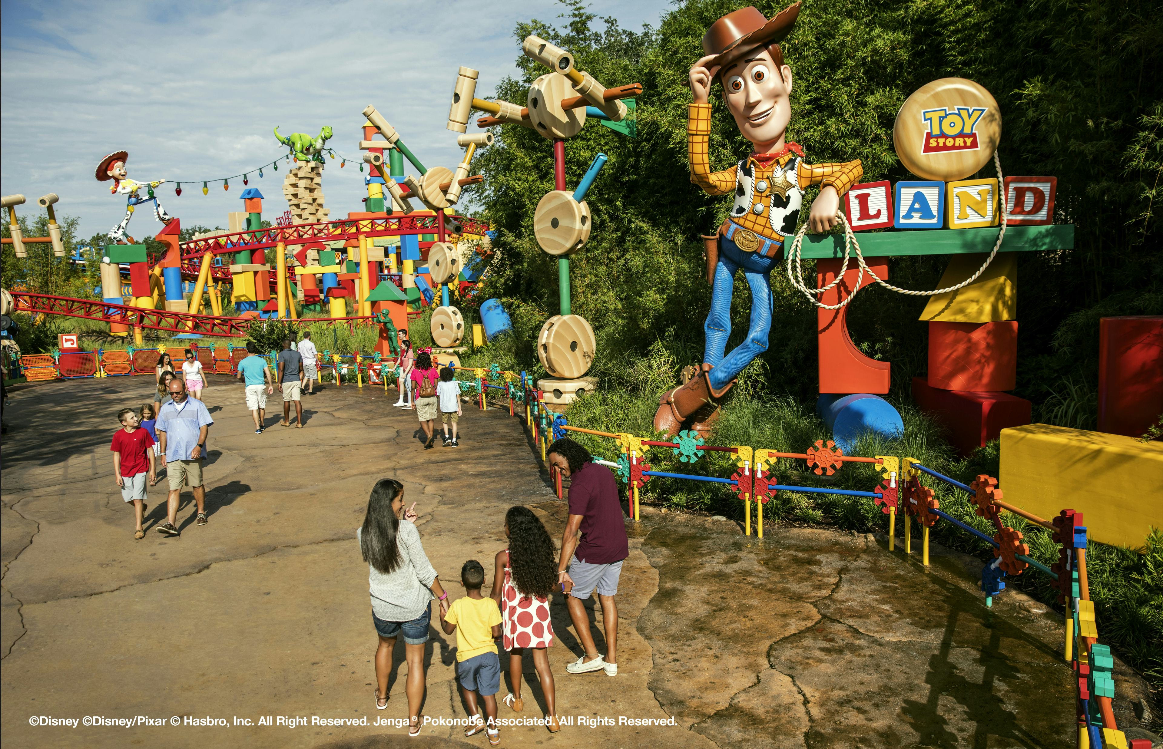 Woody and friends in Toy Story Land, at Walt Disney World Resort