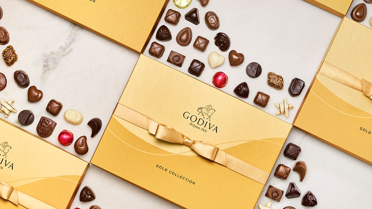 Boxes of Godiva chocolate