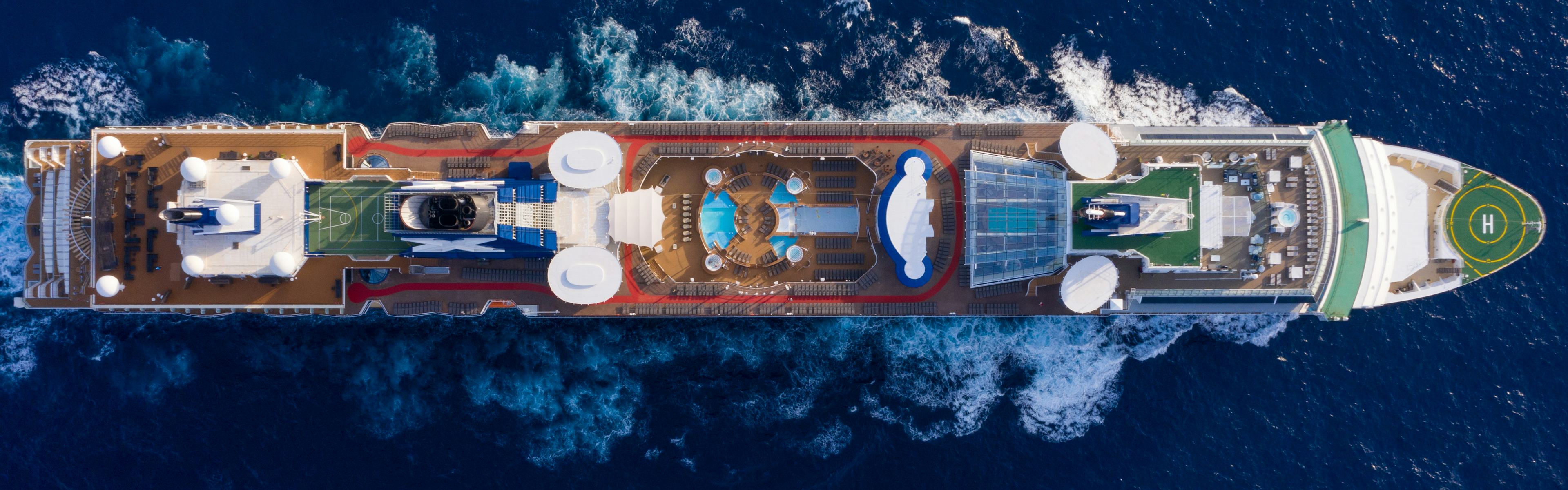 Top view of a Celebrity Cruise ship 