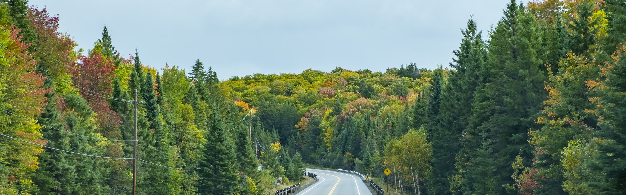 Highway through Algonquin Provincial Park, Ontario,