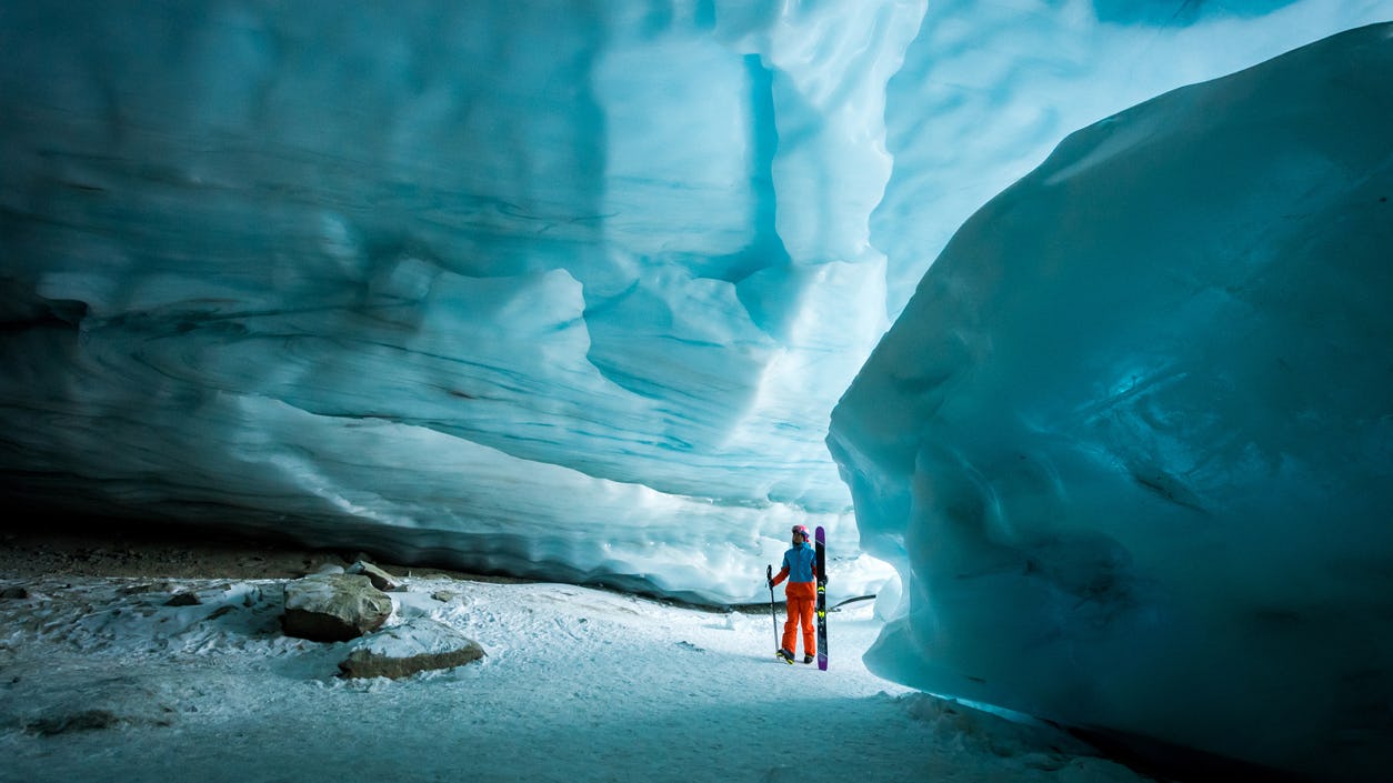 Inside an ancient glacial ice cave