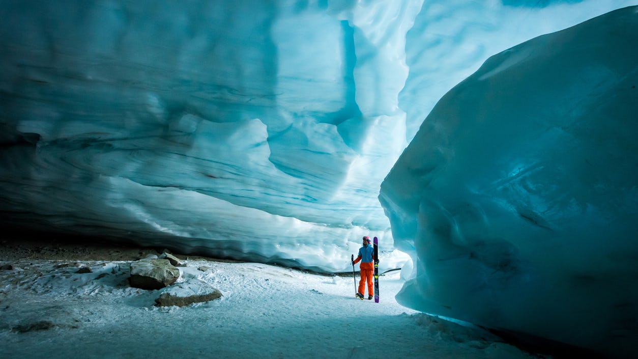 Inside an ancient glacial ice cave