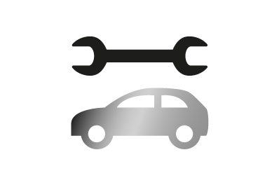 Black Car + Wrench Icon