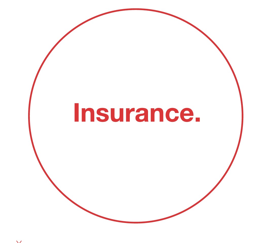 Insurance written in a red circle