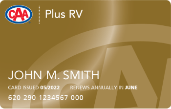 Sample of a CAA Plus RV Membership Card