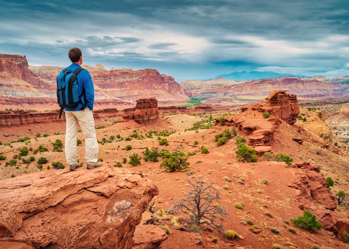 Hiker in Capitol Reef National Park