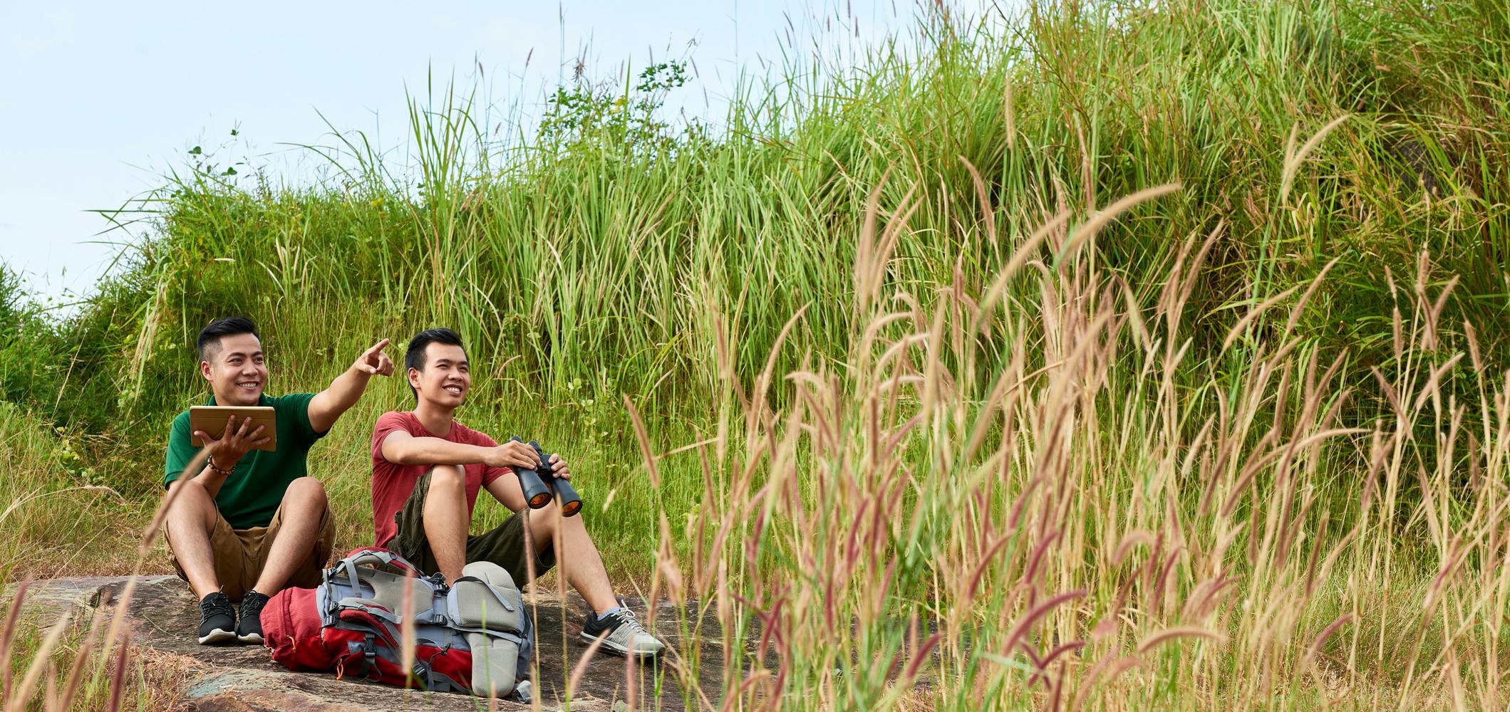 2 men Bird watching