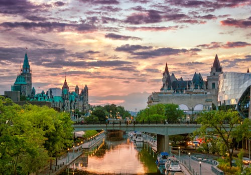 Ottawa Ontario Canada Rideau Canal Parliament Hill Chateau Laurier