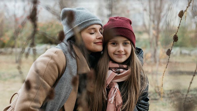 Two girls in fall