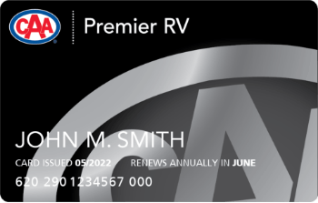 Sample of a CAA Premier RV Membership Card