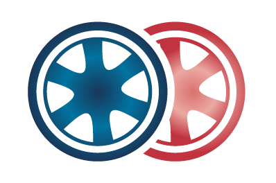 Blue Wheel & Red Wheel Icon