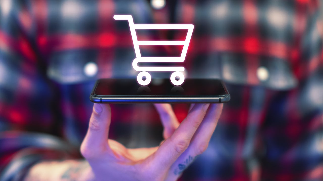 All in your hand - shopping cart with smart phone