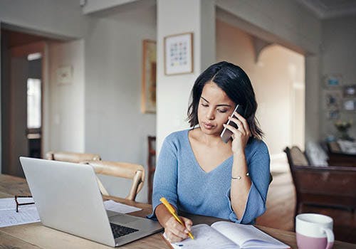 woman making phone call