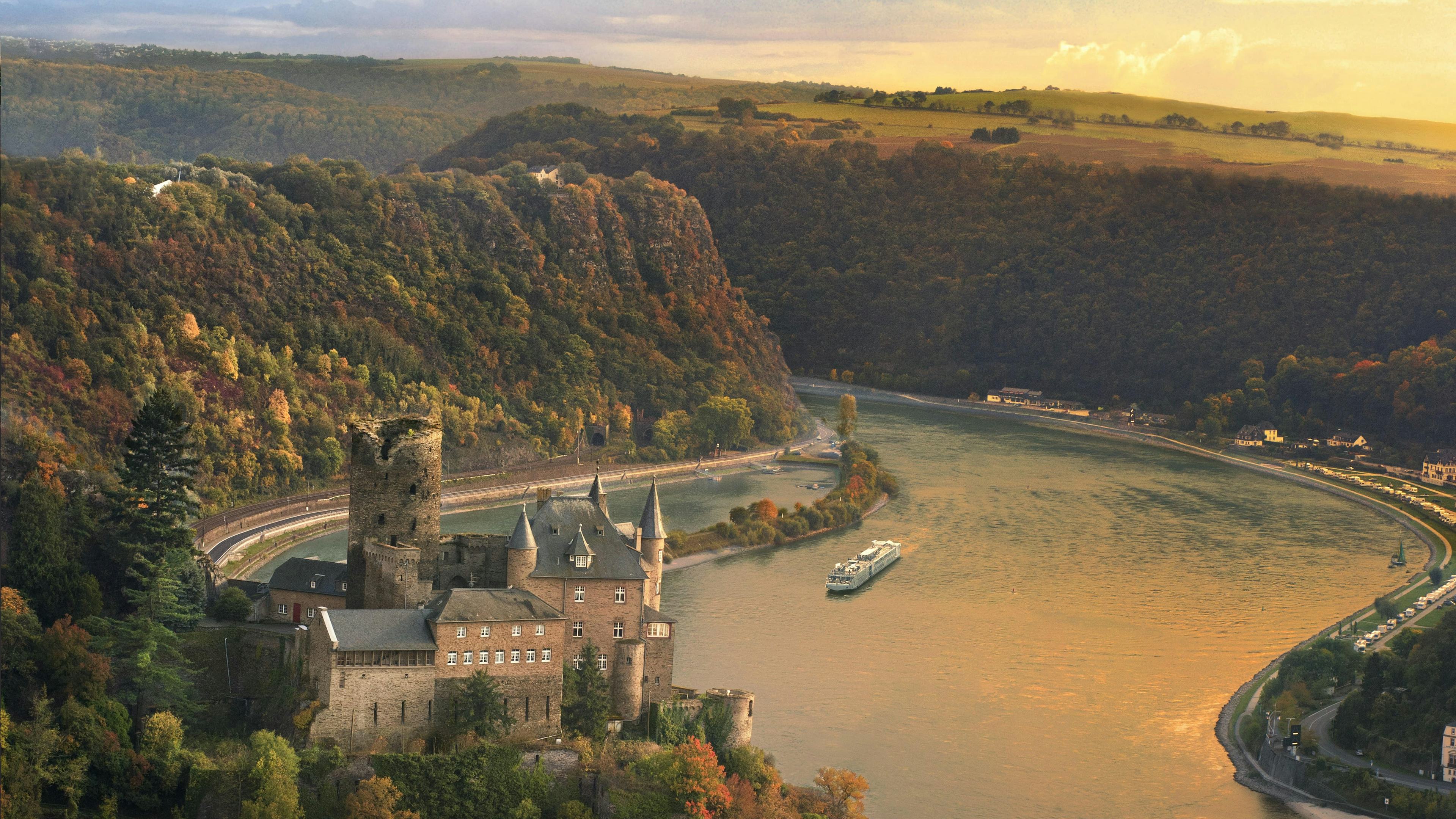 Viking river cruise sailing along the Rhine 
