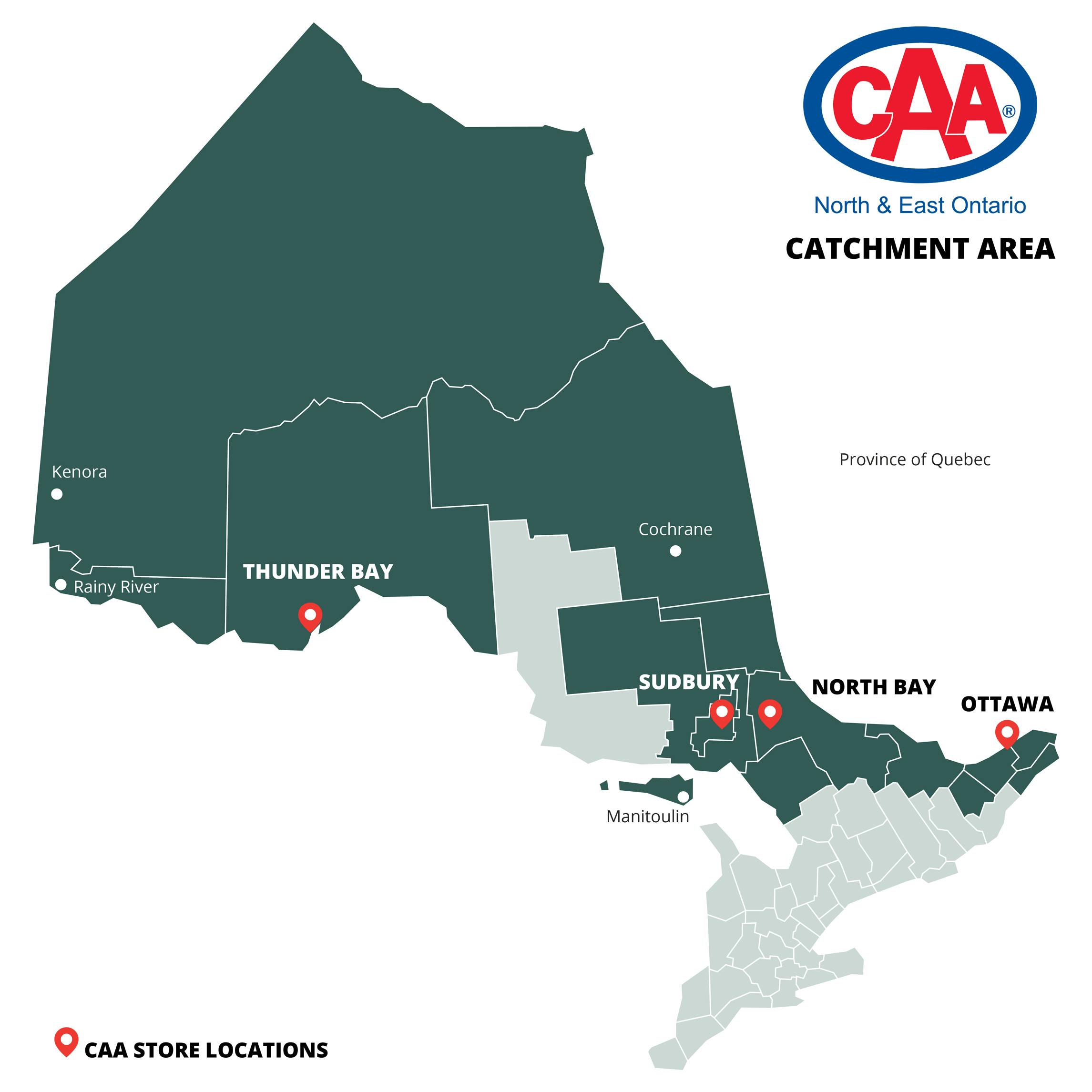 CAA territory map