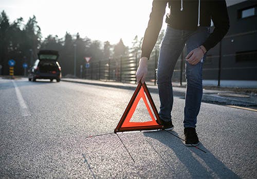 car accident safety cone hazard