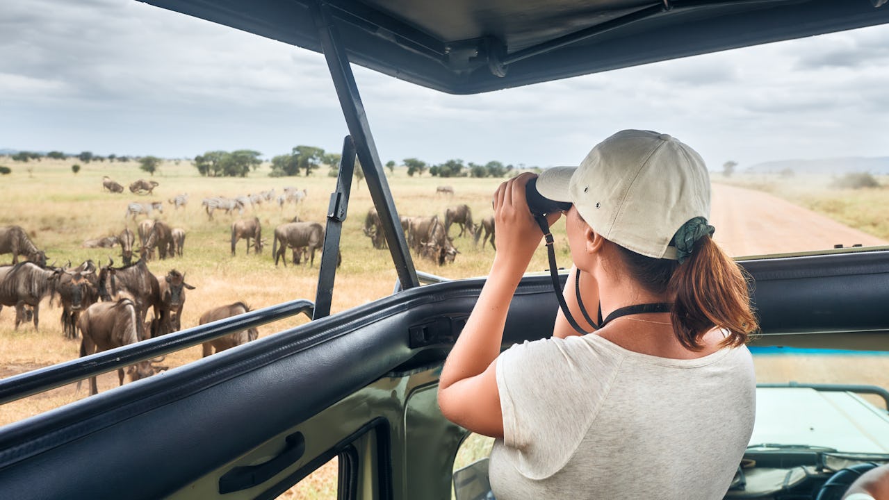 Woman on an African safari