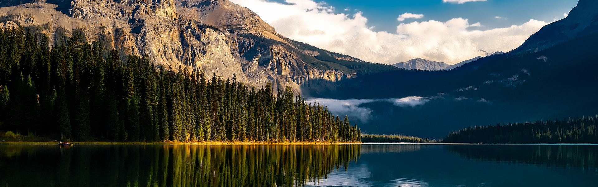 Lake with mountains in Western Canada
