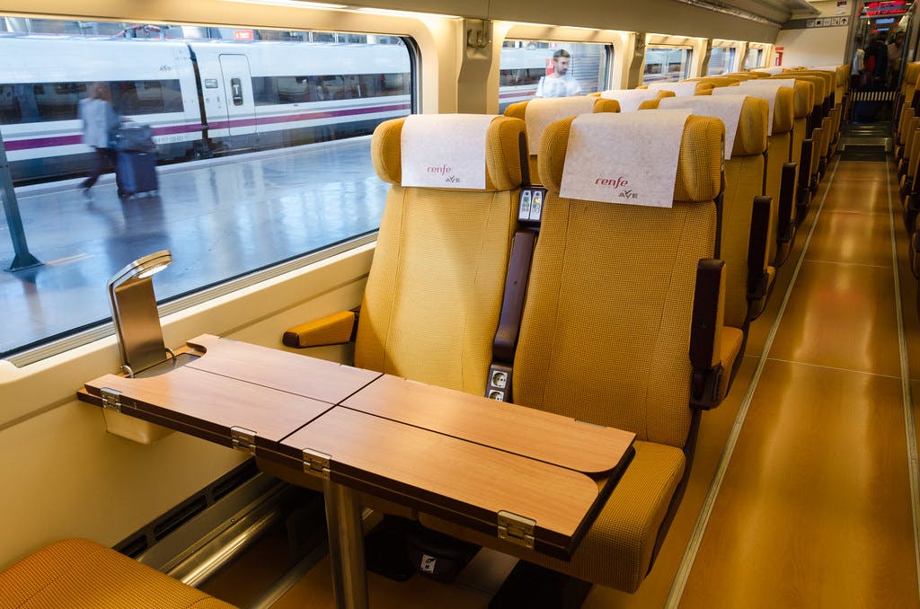 Renfe train, providing a comfortable journey.