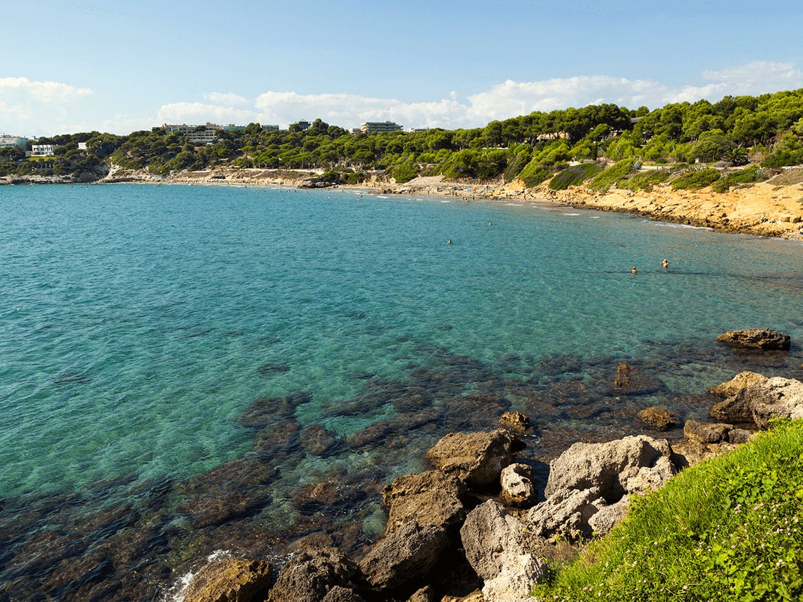 Tranquil waters at Llarga Beach, Salou, providing great views.