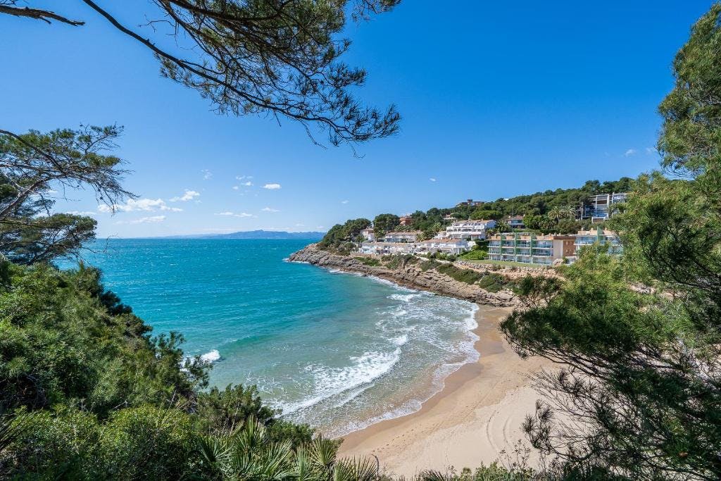 Beach apartments on the coast of Spain at Punta del Cavall, Salou.