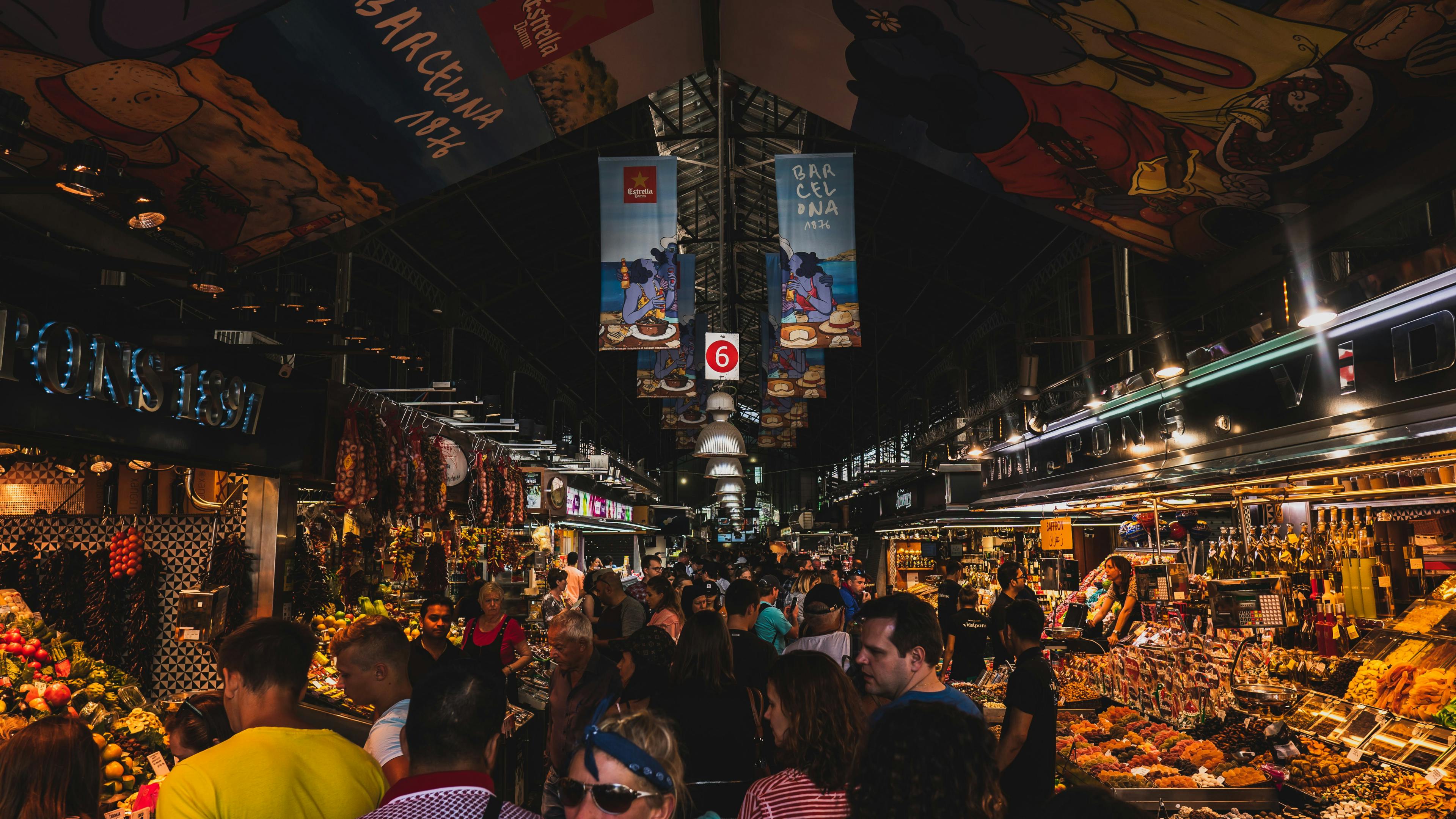 A photography inviting you to explore Barcelona and its market scene.