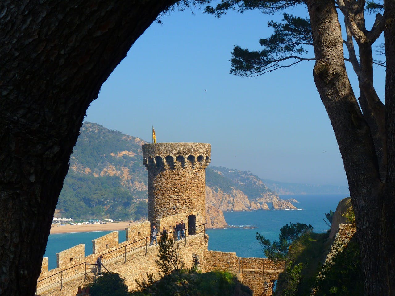  A view of a castle in Lloret Beach.