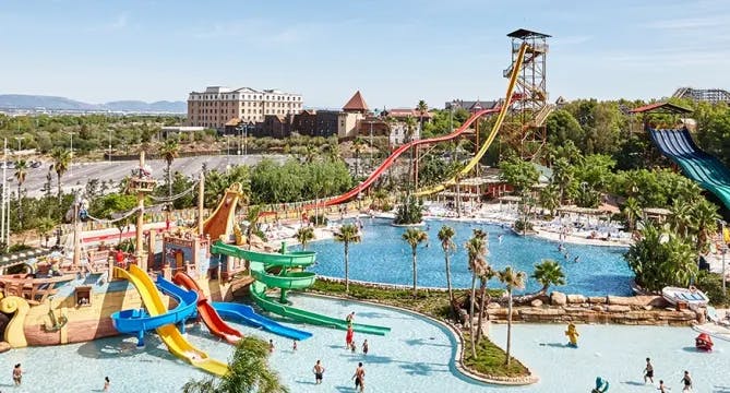 PortAventura theme park in Spain, featuring thrilling rides and attractions.