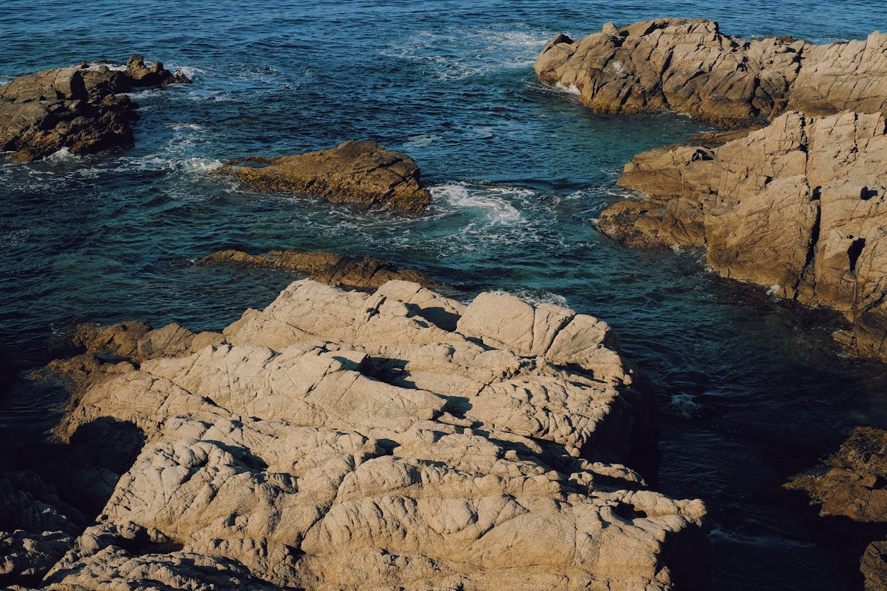 Rocky shore in Lloret de Mar.