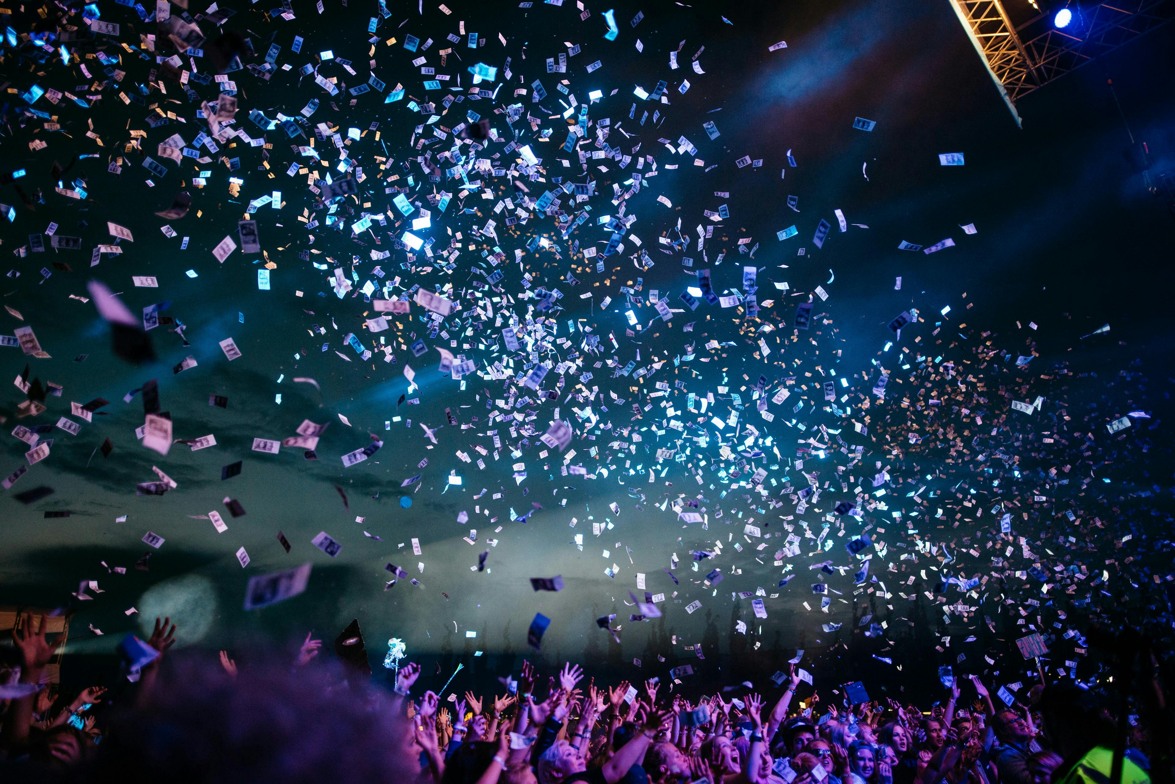 Confetti at a nightclub