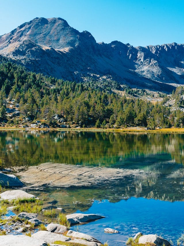 Clear blue sky over Canillo, Andorra.