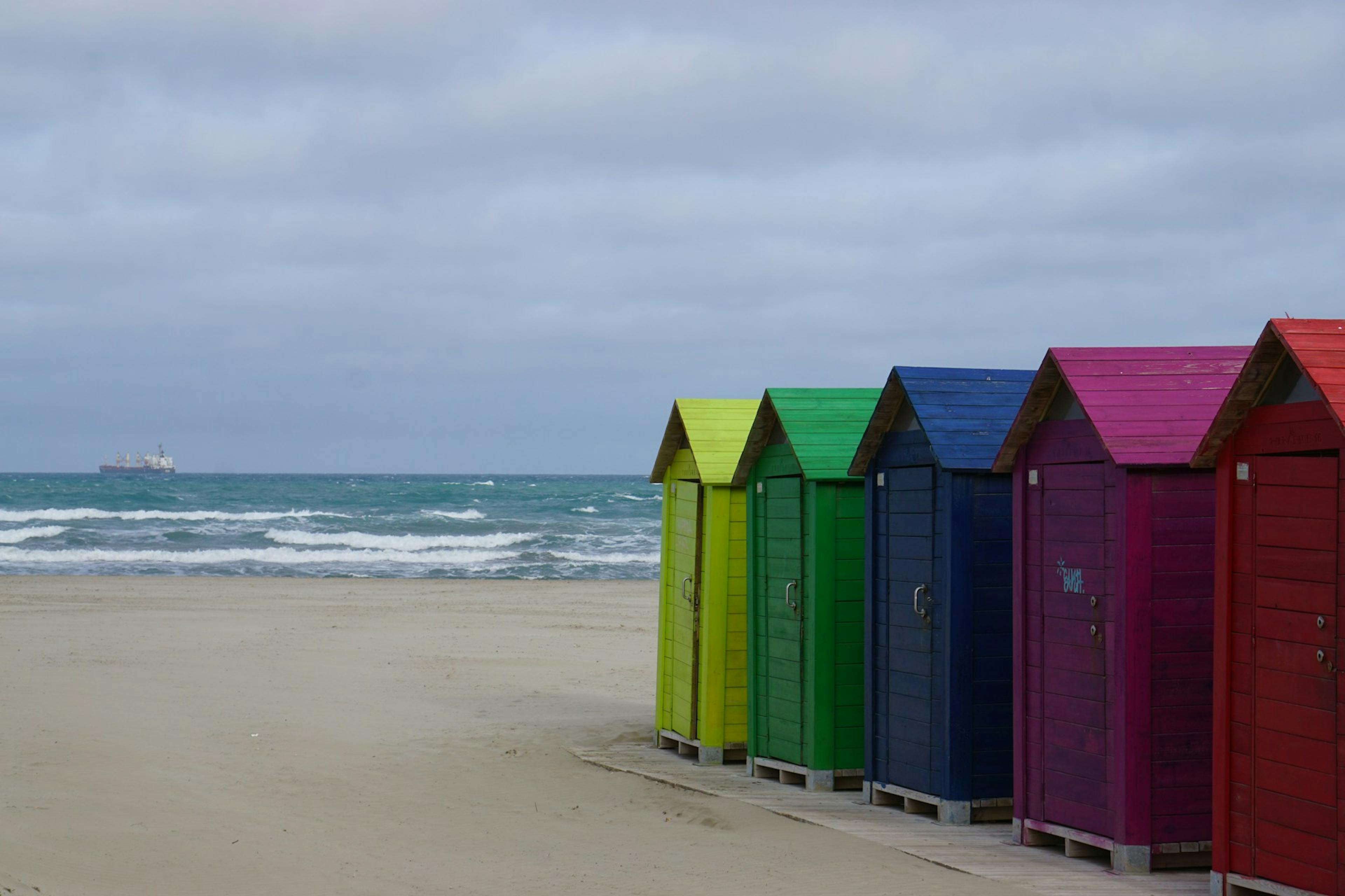 Sandy beach in Castellon, Spain.