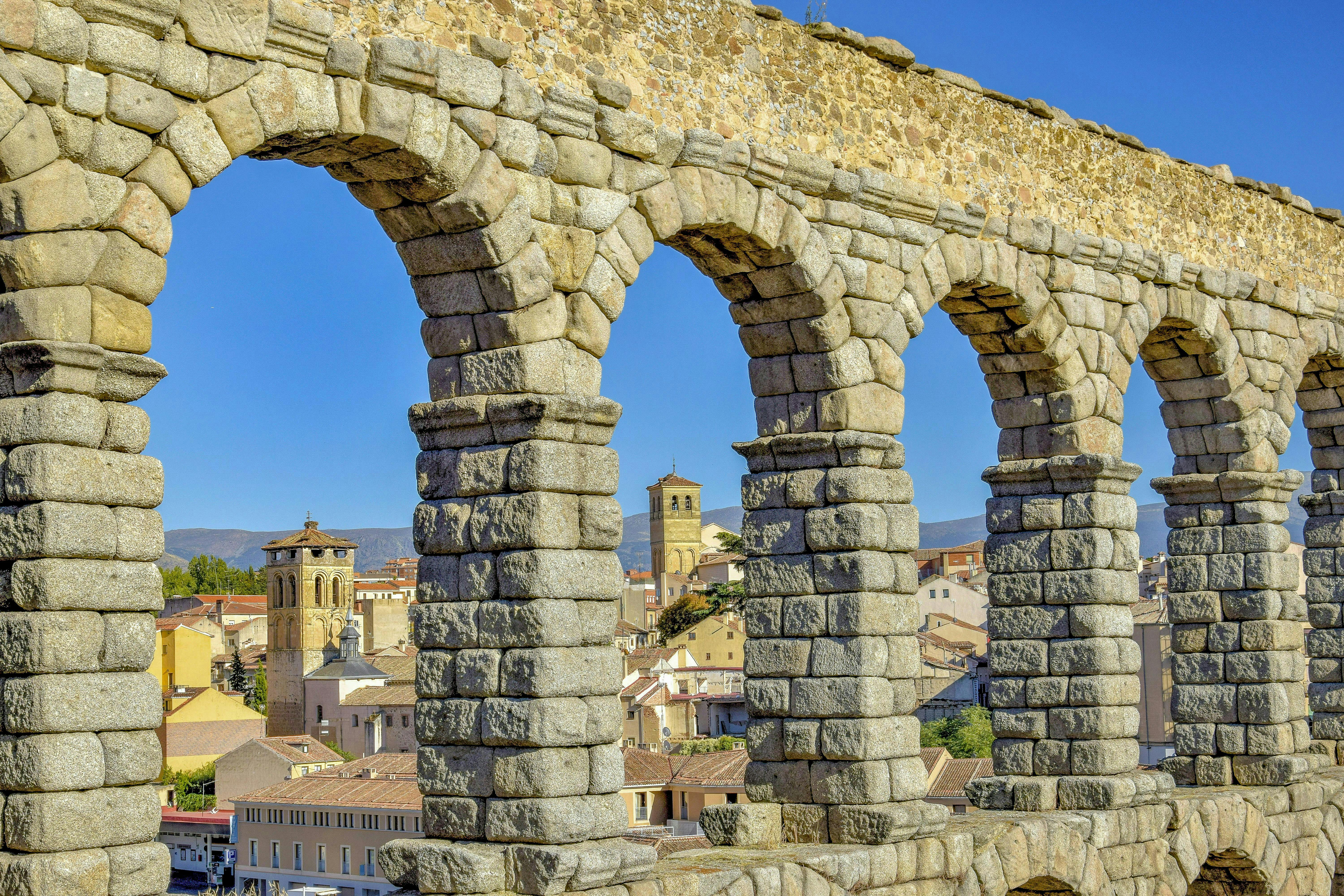 The aqueduct of Segovia, Spain