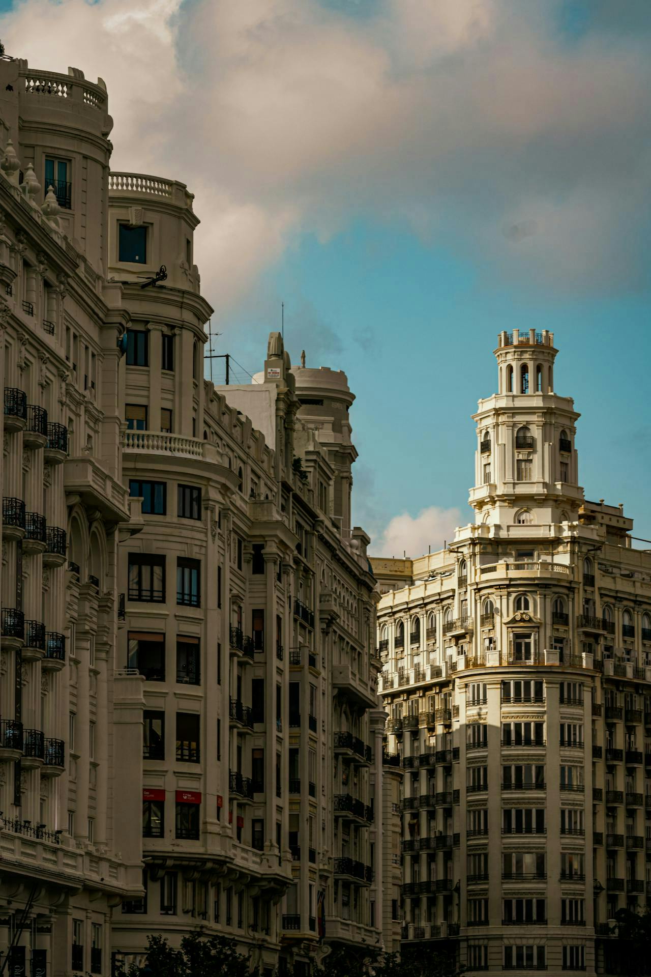 A skyline view of tall buildings in Valencia.