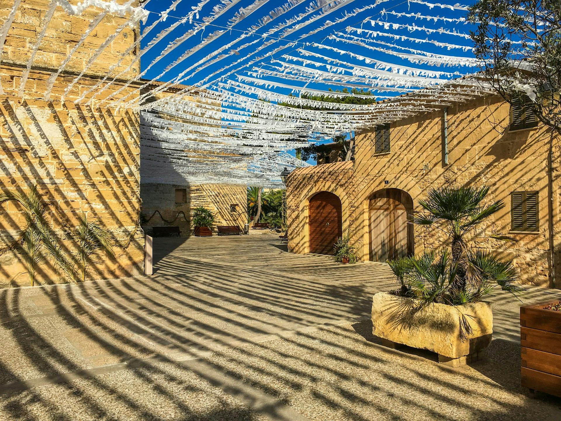 A serene courtyard in Alcudia, Mallorca.