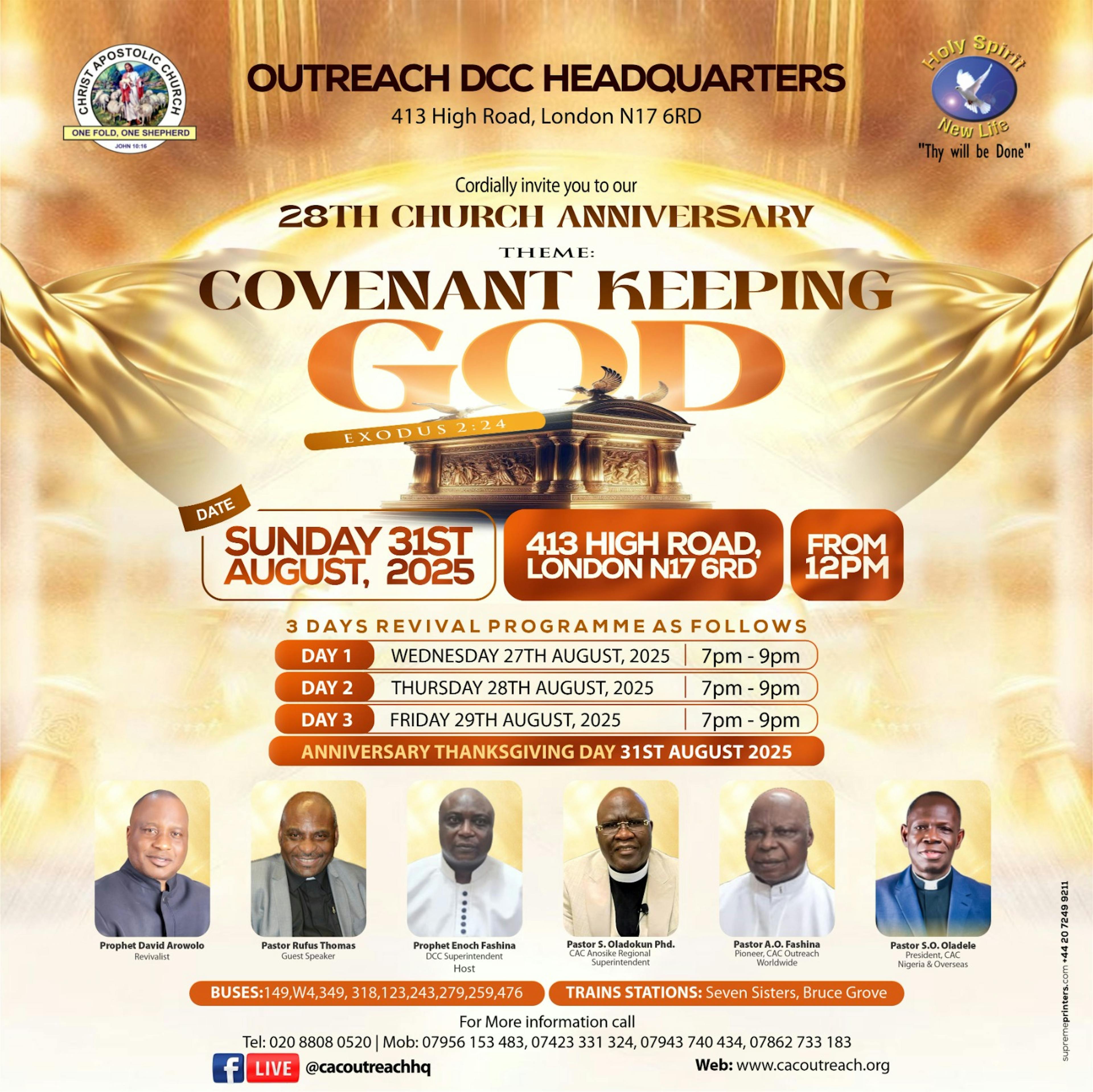 28TH CHURCH ANNIVERSARY,. Date : 31-08-2025