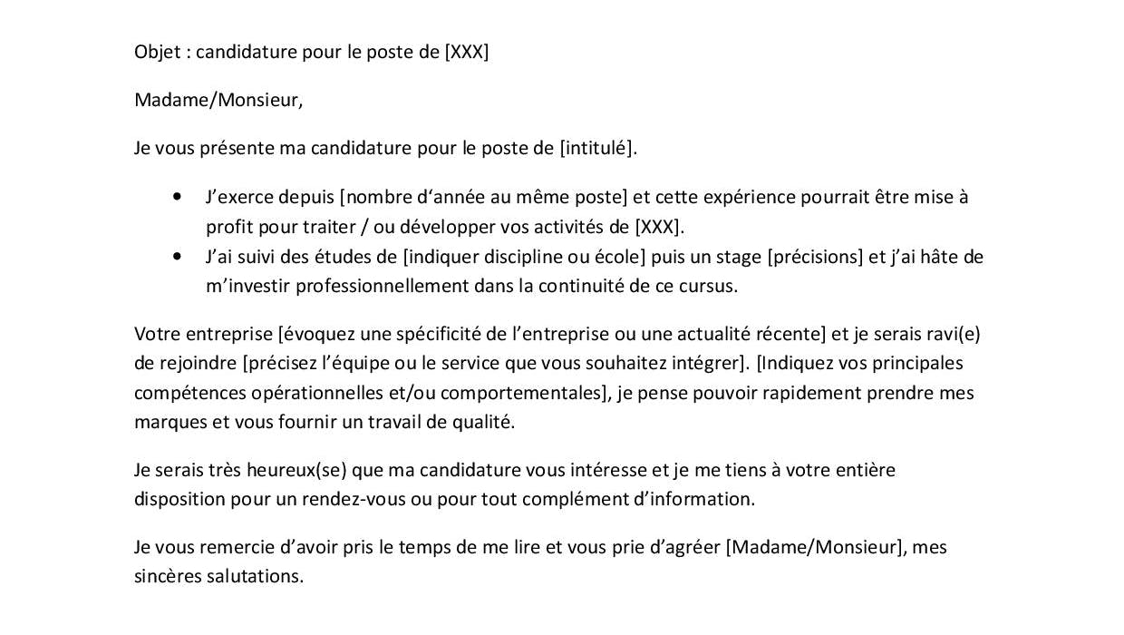 Exemple de lettre de motivation simple et courte