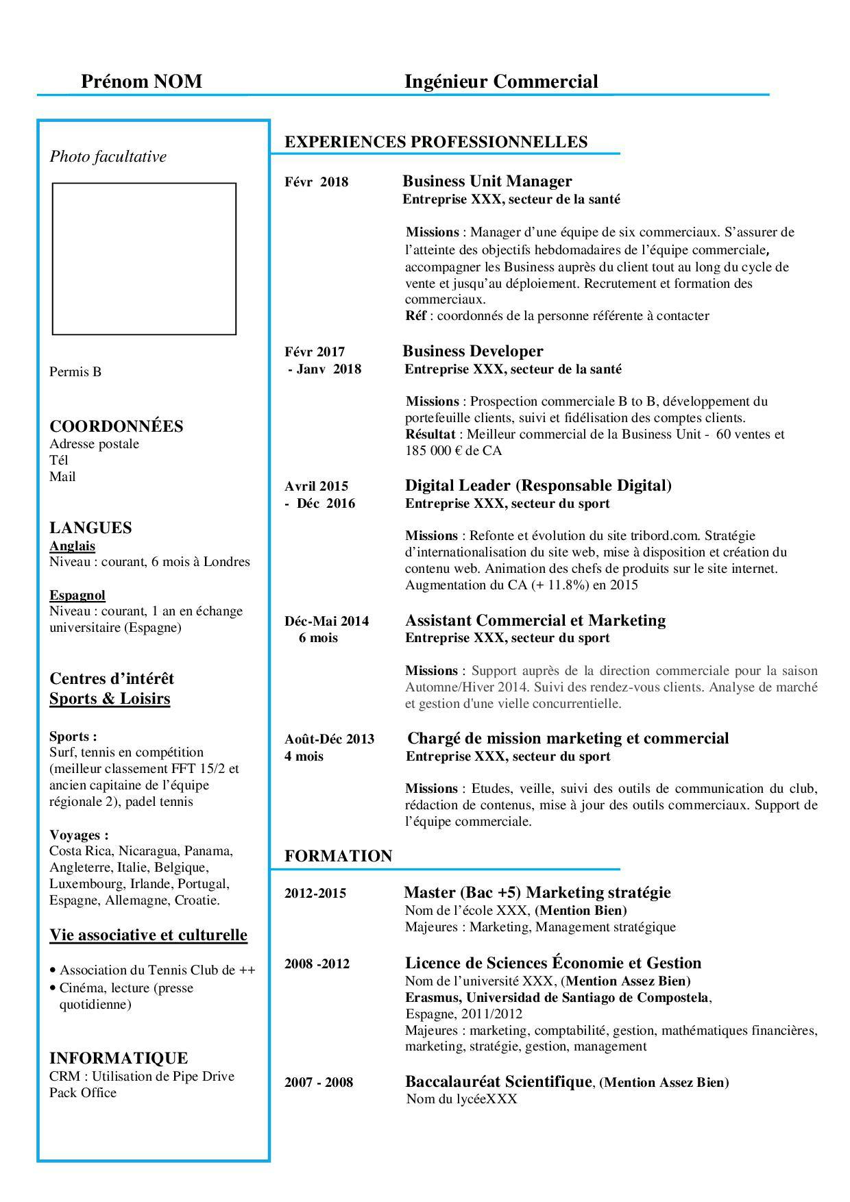 CV de commercial en 2022  exemple et conseils  Cadremploi