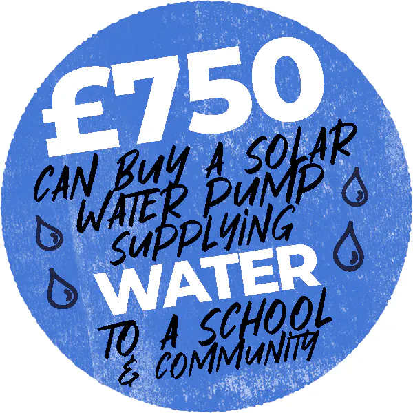 Can buy a solar water pump, supplying water to a school and whole community