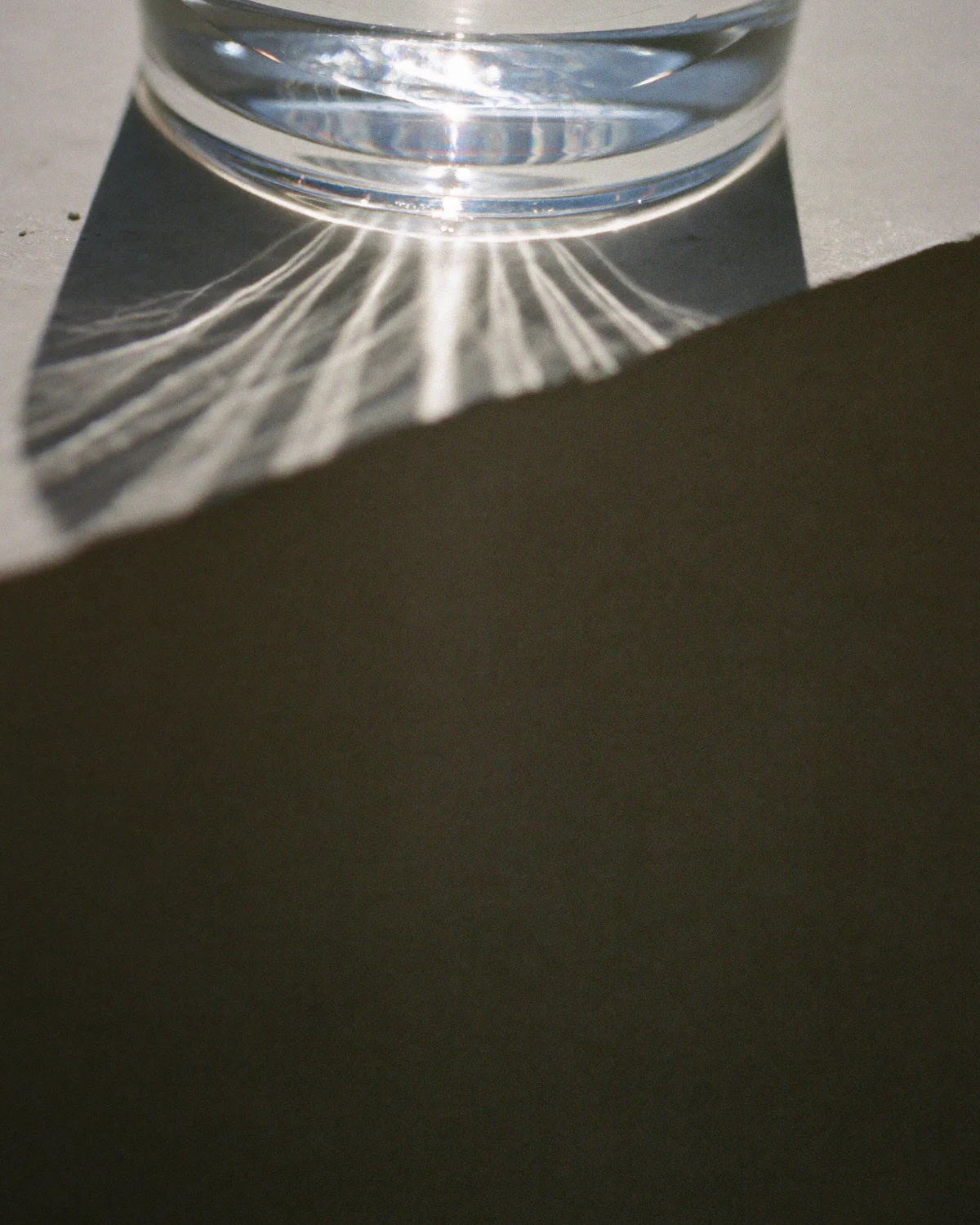 Sunlight through a glass of water
