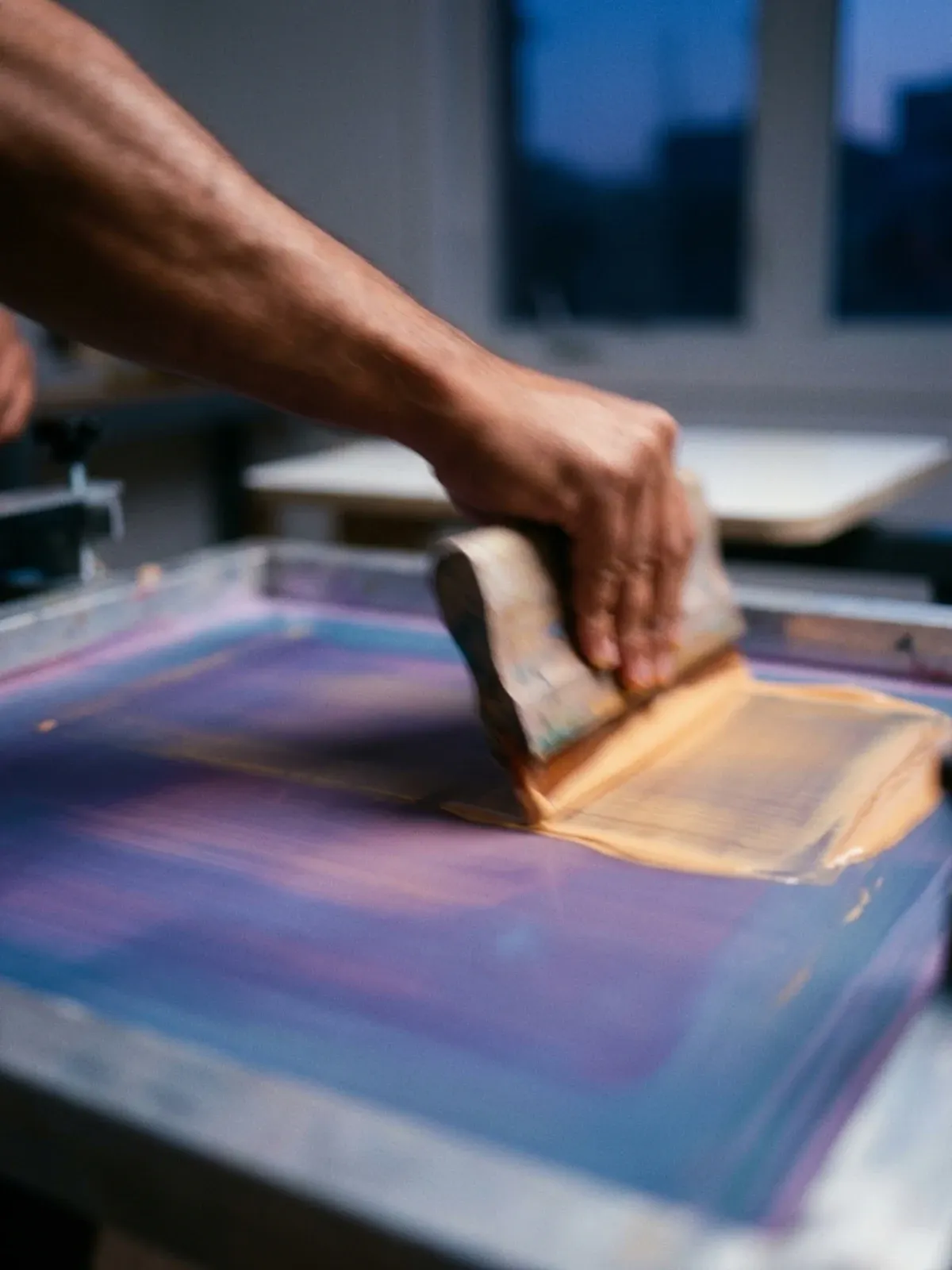 Pulling ink across a sheet