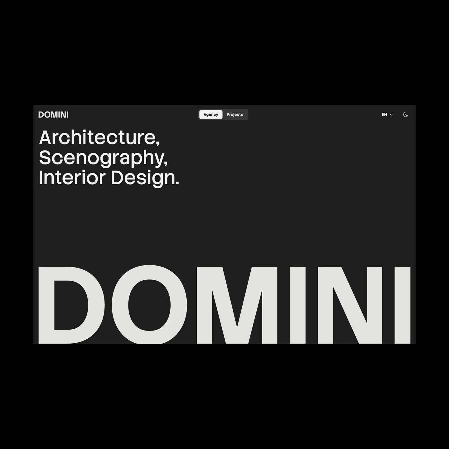 homepage hero, dark theme