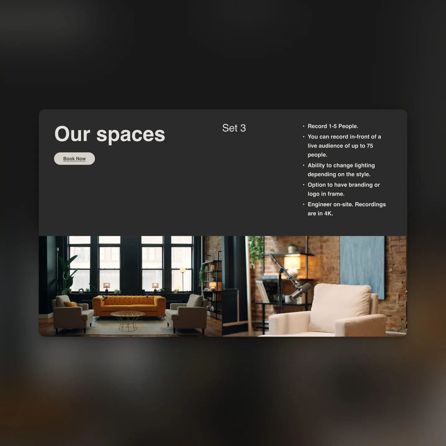 our spaces section