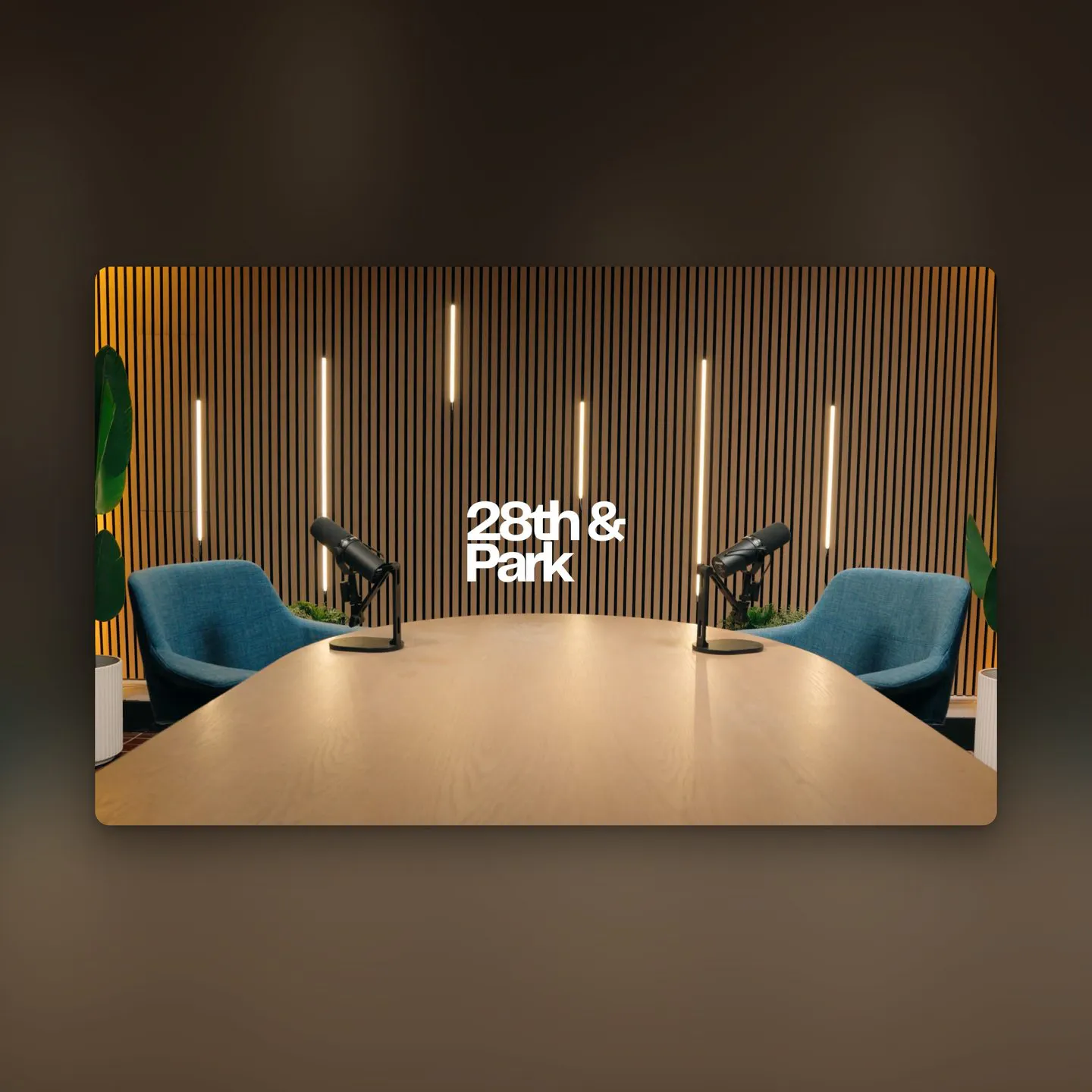 studio set with wordmark