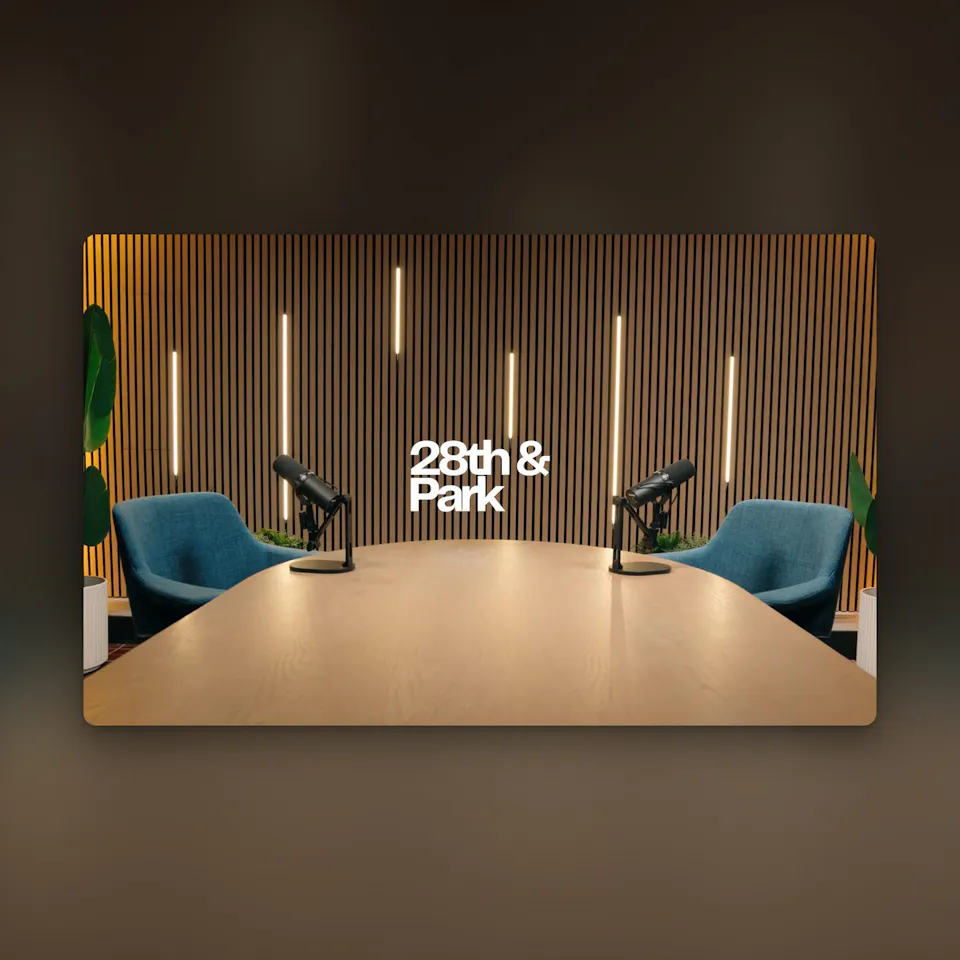 studio set with wordmark