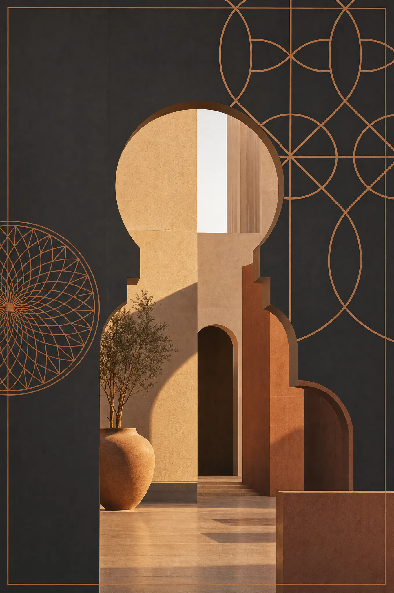 brand poster with archway motif